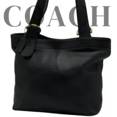 【美品】COACH　オールドコーチ　トートバッグ　レザー　ブラック　A4可