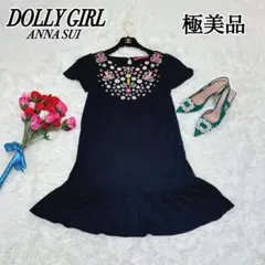 希少✨極美品✨ドーリーガールバイアナスイ 花柄 刺繍 フリルワンピース Mサイズ