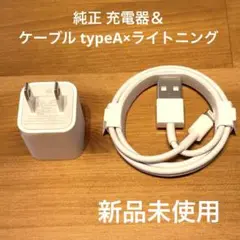 【新品未使用】Apple純正 ACアダプタ 充電器 ＆ ケーブル typeA