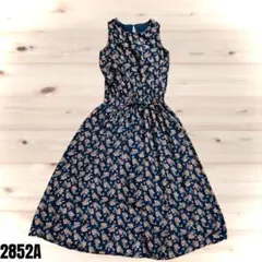pumpkin パンプキン ネイビー 花柄 ノースリーブ ワンピース 2852