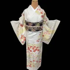 単衣　訪問着 花柄刺繍 水色　トール　幅広 単衣 訪問着 花柄刺繍 水色 トール 幅広 - メルカリ