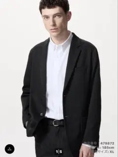 美品✨ 24年 UNIQLO ユニクロ コンフォート2Bジャケット ブラック L