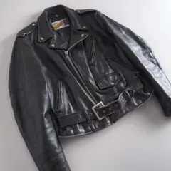 Schott　618　size40　シングルライダースジャケット　ブラック　古着