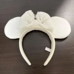 ディズニー　カチューシャ　白　デニム