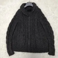 junhashimoto ジュンハシモト ケーブル編みジップドライバーズニット