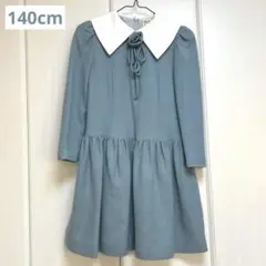 サエキユキモリ　ワンピース　ネイビー　お受験　お稽古　卒業式 フォーマル　140