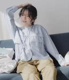 ケアイージーコタットフリルシャツ niko and