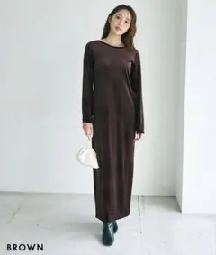 ベースメントオンラインHARUKADESIGNバックシャンベロアマキシワンピース