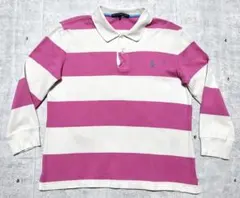 ラルフローレン ゴルフ ボーダー ポロシャツ 長袖 刺繍 ワンポイント