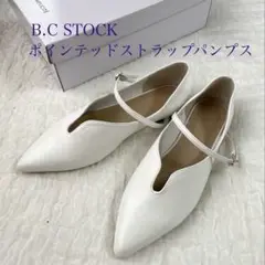 【新品】　B.C STOCK ポインテッドストラップパンプス