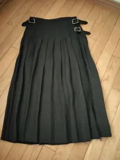 sacai ベルト プリーツ スカート ブラック 個性的 コレクション ショー