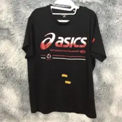 asics バレーボール 半袖　シャツ 黒　メンズ　ユニセックス