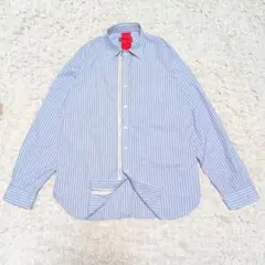 Beautilities ストライプ ジップシャツ ブルー M 【定価2.7万】