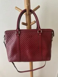 GUCCI グッチ マイクログッチシマ トートバッグ 2way 赤 - メルカリ