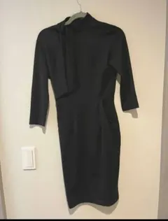 韓国風　ca風　美品ボウタイワンピース　S 黒