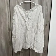 クラシカルエルフ　2way フレンチスリーブ　麻混　トップス　半袖