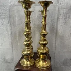 寺院閉店品　真鍮製キャンドルスタンド4個セット