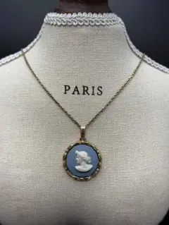 ★美品★WEDGWOOD ウェッジウッド　カメオネックレス　ブルー系