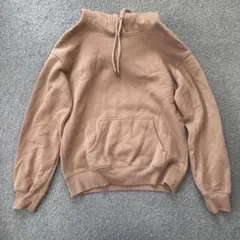 GUジーユー　ブラウン　裏起毛フード付きパーカー