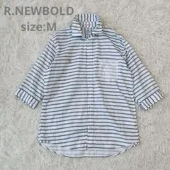 【R.NEWBOLD アールニューボールド】5部袖ブラウス　ストライプ【M】