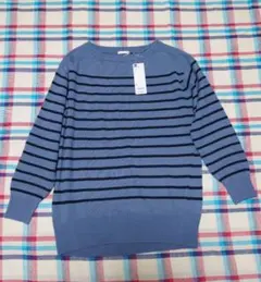 ジーユー ソフトリッチ ボーダー ニット チュニック S