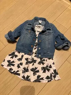 H&M デニムジャケット90cm　ワンピース100cm セット