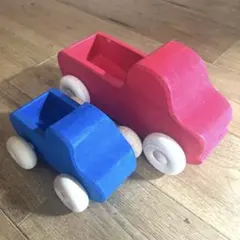 木製トラック 赤 青 セット