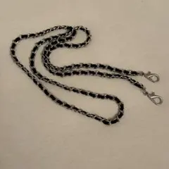 チェーンショルダーストラップ 黒 ブラック シルバー /ajew