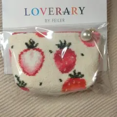 ラブラリー　ポーチ　ストロベリードット【完売品】舟形　フェイラー