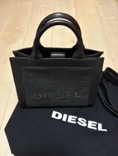 ディーゼル 2way デニム レザー ショルダーバッグ 黒