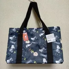 スヌーピー レジかごバッグ チャーリーブラウン ウッドストック ブラック 黒