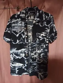 Thurstonスラクストン 和柄 アロハシャツ Mサイズ 黒白