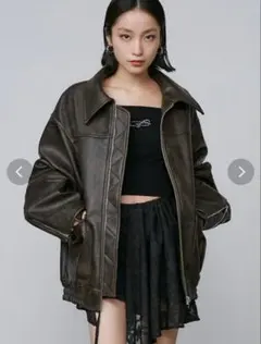 【最終値下げ】EMODA ヴィンテージライクオーバーブルゾン　ブラウン