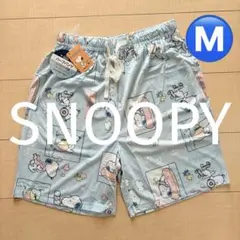 新品　スヌーピー 冷感　ハーフパンツ　ルームパンツ　部屋着　ブルー　Mのサムネイル