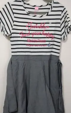 【未着用】メゾピアノ ワンピース 半袖 165 160 ボーダー ナルミヤ