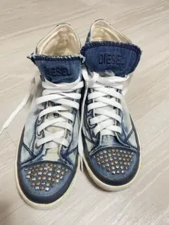 ディーゼル　DIESEL 23.5cm デニム　ハイカットスニーカー