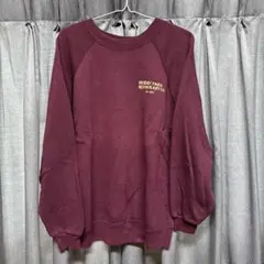 Hanes バーガンディ ラグランスリーブ スウェット L