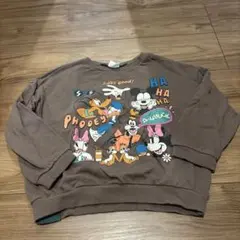 ミッキー トレーナー ブラウン