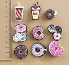 クロックス ジビッツ サンダルアクセサリー Dunkin ドーナッツ　９点セット