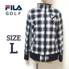 【美品】FILA GOLF 裏フリース チェック柄 ブルゾン