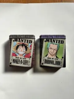 ワンピース WANTED缶ケース 空き缶２個セット