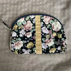 非売品 イブサンローラン　ポーチ　YSL ポーチ　花柄　ネイビー　ブランド　花のサムネイル