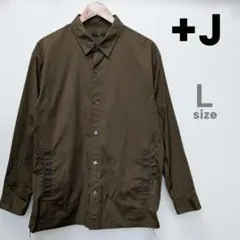 美品 ＋J UNIQLO オーバーサイズシャツブルゾン オリーブ L
