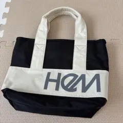 HEM トートバッグ 黒/アイボリー