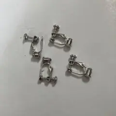 シルバー クリップ式イヤリング金具 4個セット