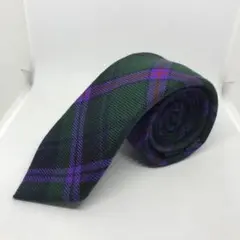 Paul Smith ネクタイ　緑×紫×紺×赤　チェック柄　ウール100%