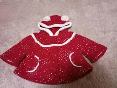 ★赤 雪の結晶模様 フリースコート★