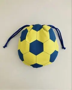 250 サッカーボール柄 コップ袋まんまる巾着袋2点セット20*17 16*15