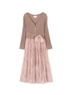 ピンク ロングワンピース