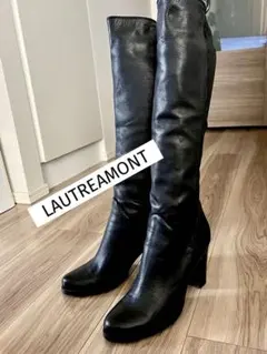 極美品)ブラックロングブーツ 42サイズ 高ヒール（9cm）のサムネイル
